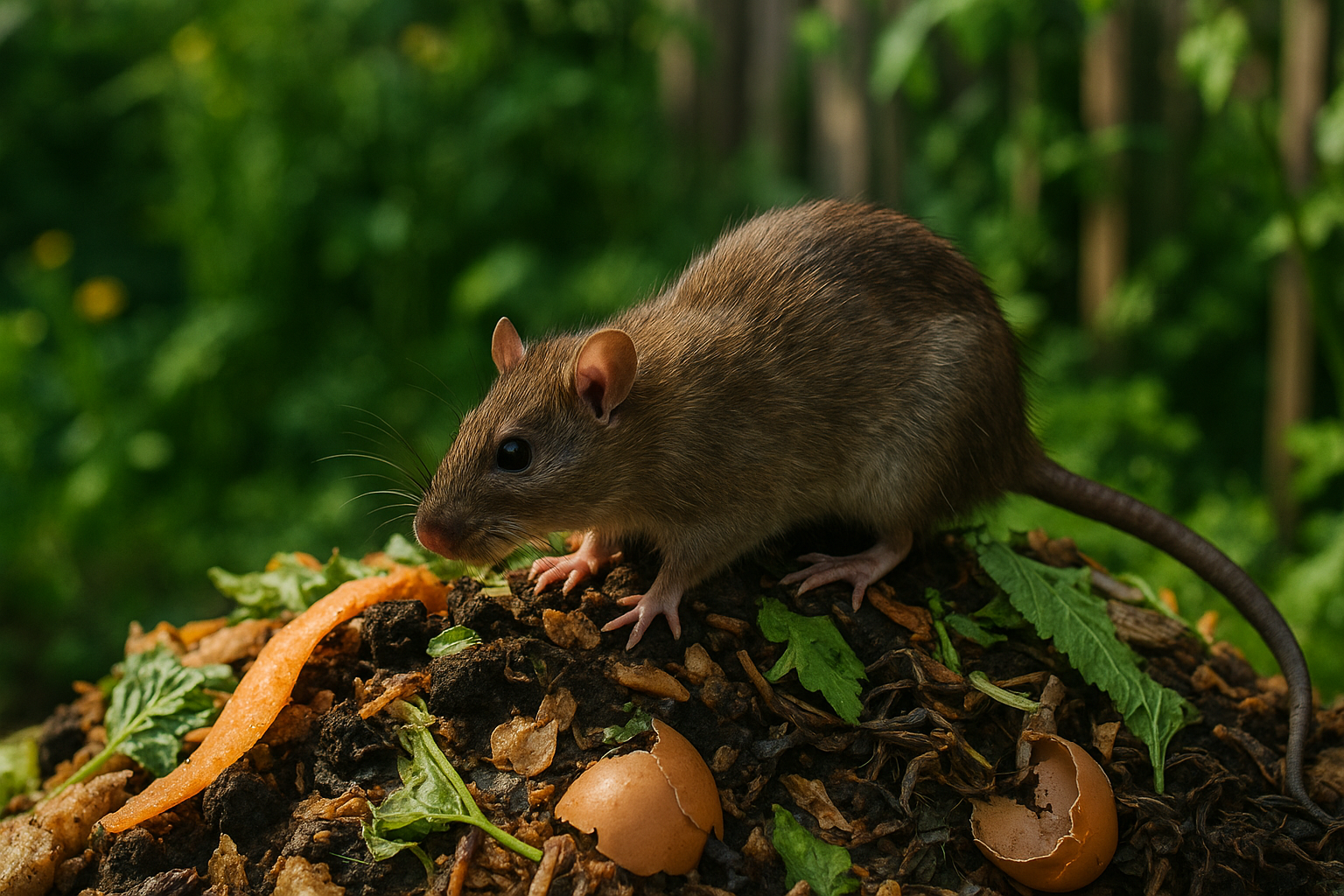 Ratte auf Komposthaufen im Garten - Rattenbefall Ursachen