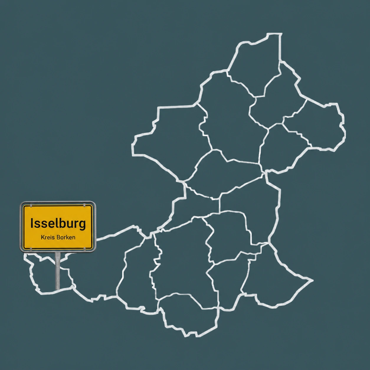 Einsatzgebiet Kreis Borken mit Isselburg-Ortsschild und Nienhaus-Standort – Wespenbekämpfung Isselburg