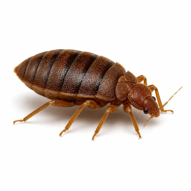 Bettwanze (Cimex lectularius), Nahaufnahme von oben